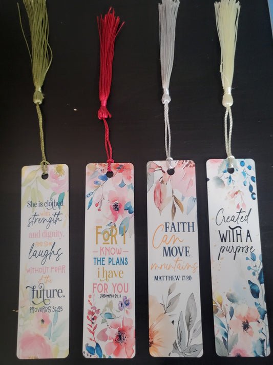 4 Pack Aluminum Christian Bookmarks