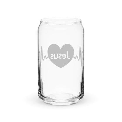 Jesus Heart Beat Can-shaped Glass