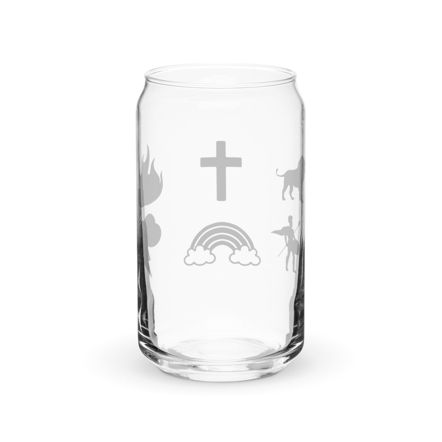 Bible Symbols Can-shaped Glass