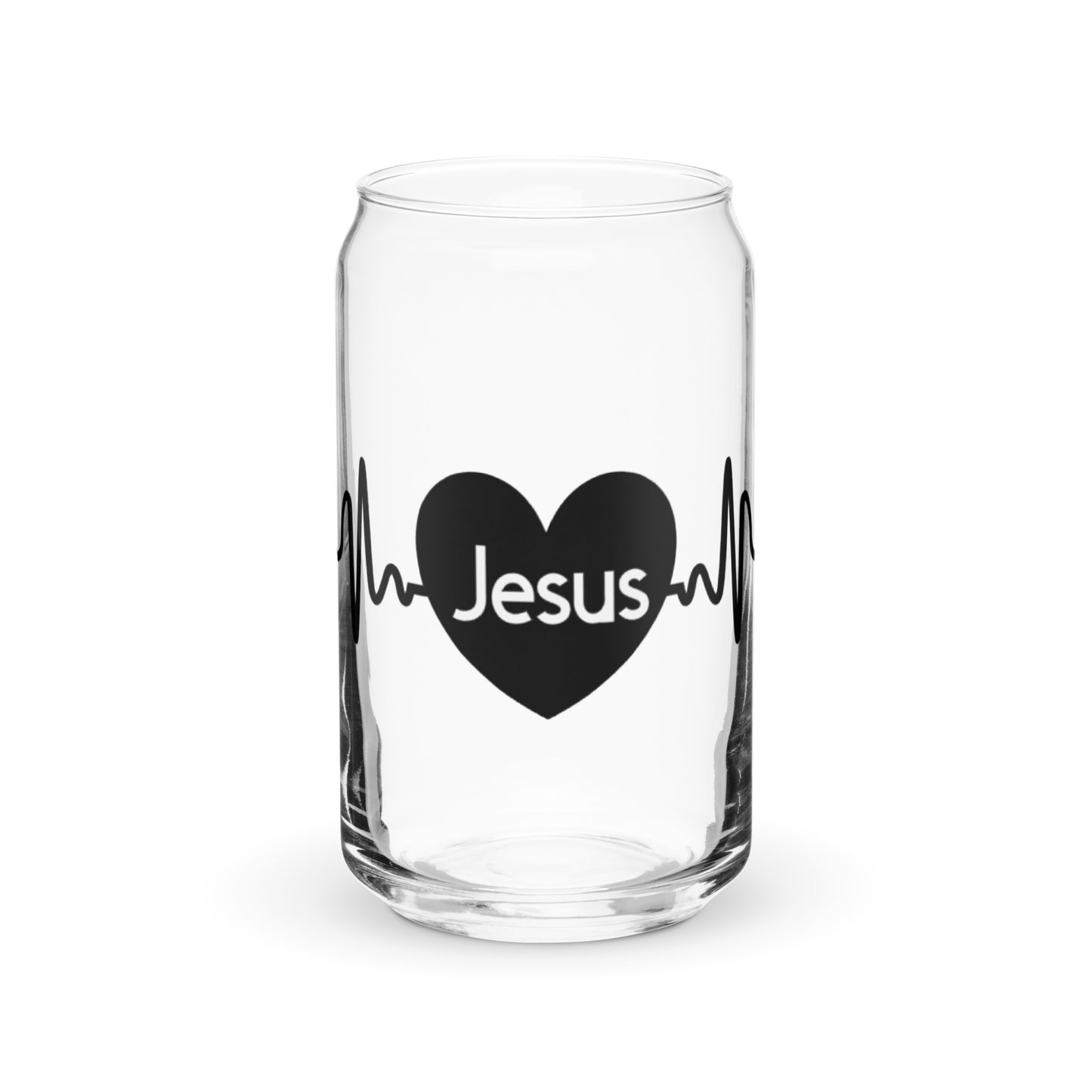 Jesus Heart Beat Can-shaped Glass