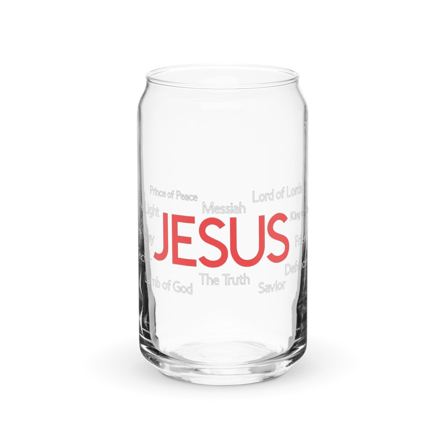 Names of Jesus Can-shaped Glass