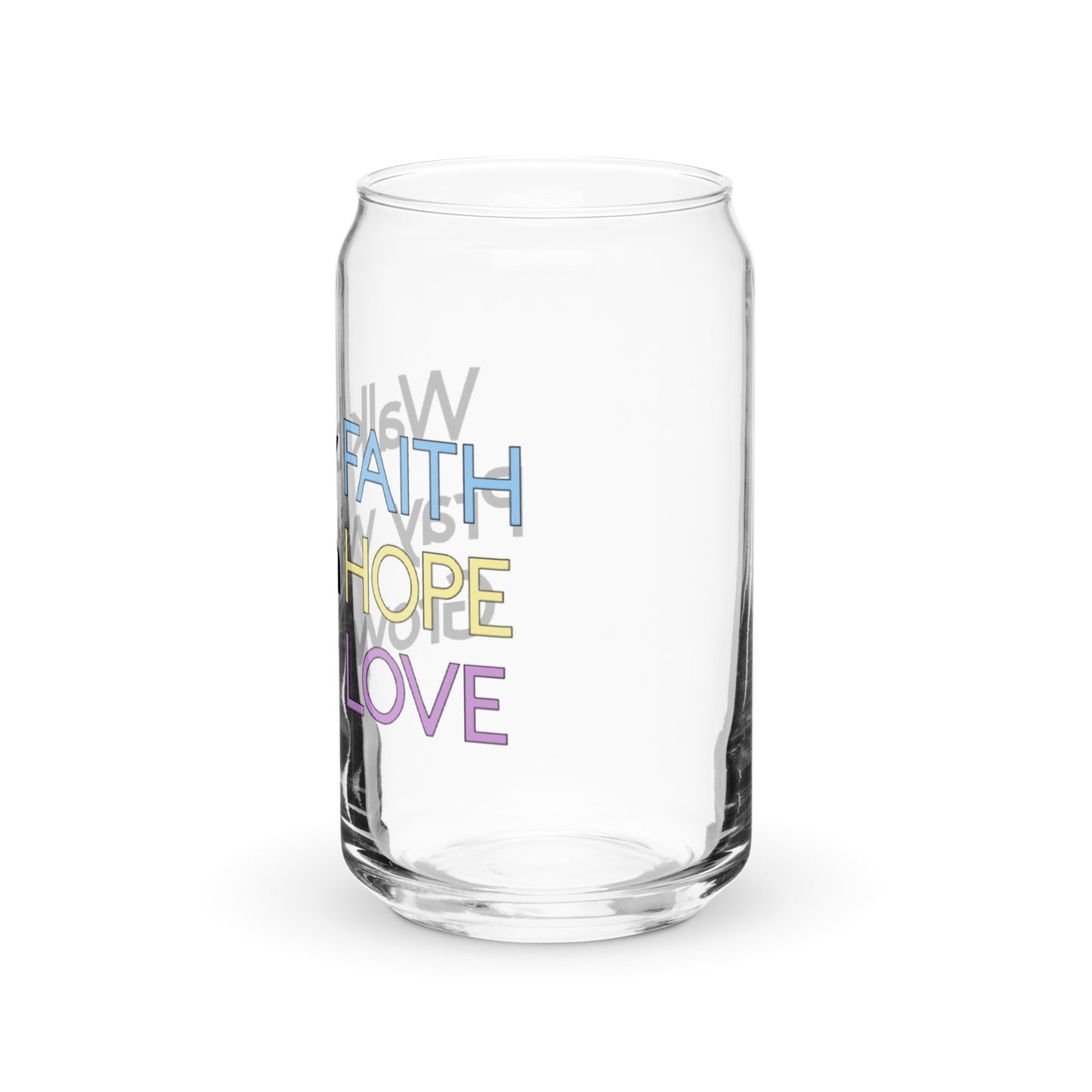 Faith Hope Love Can-shaped Glass