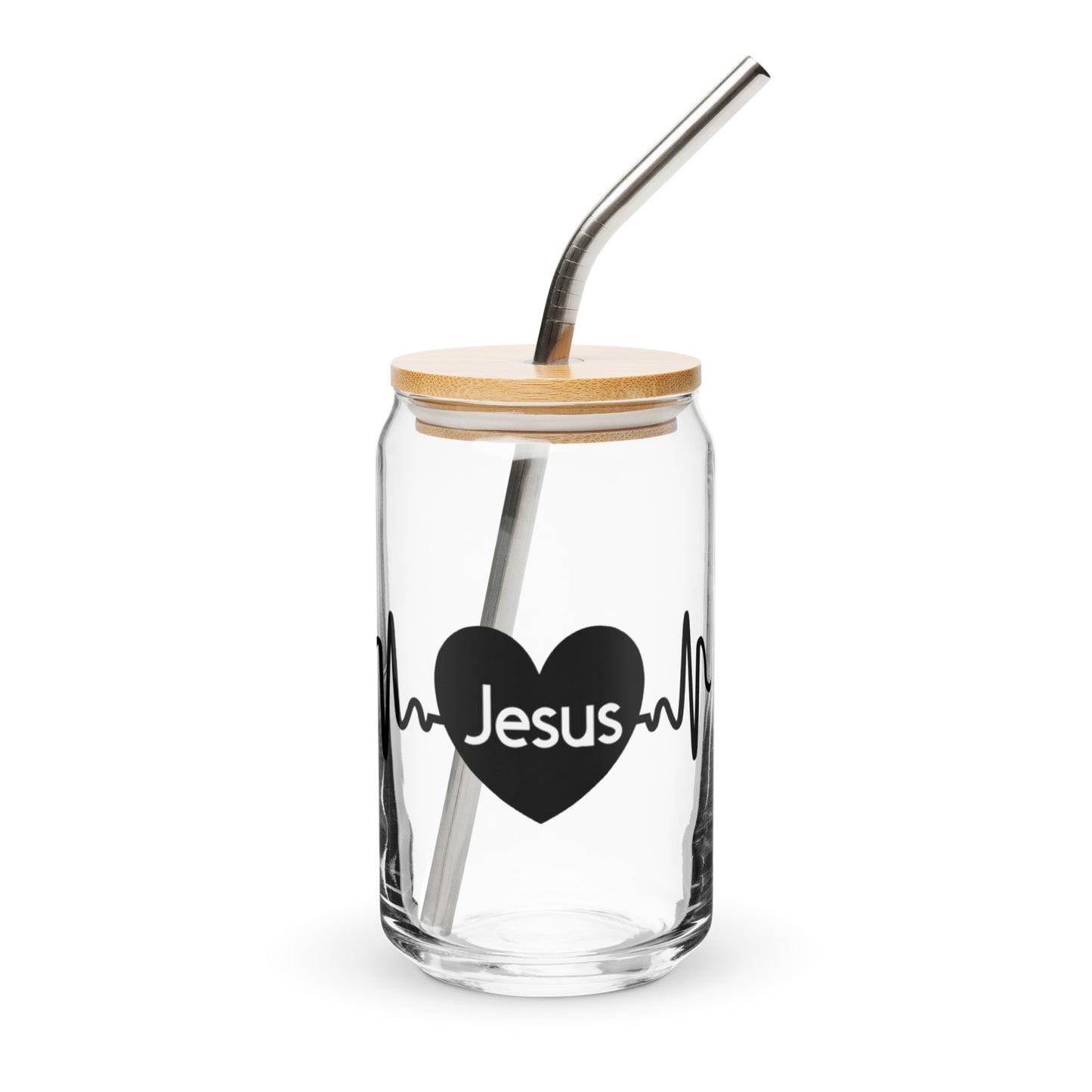 Jesus Heart Beat Can-shaped Glass