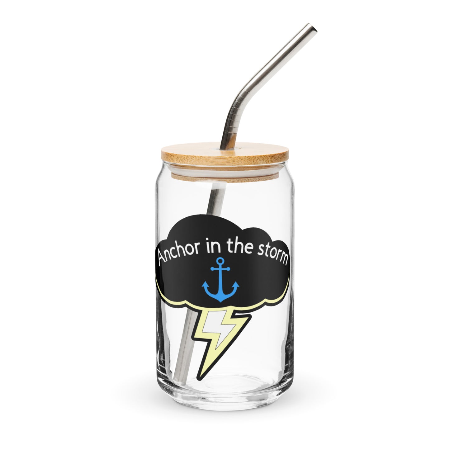 Anchor in the Storm Can-shaped Glass